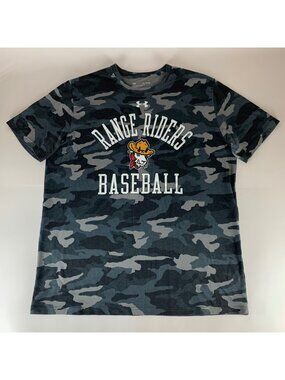 Glacier Range Riders Gray Camo Green Under Armour Short Sleeve Shirt Mens XL